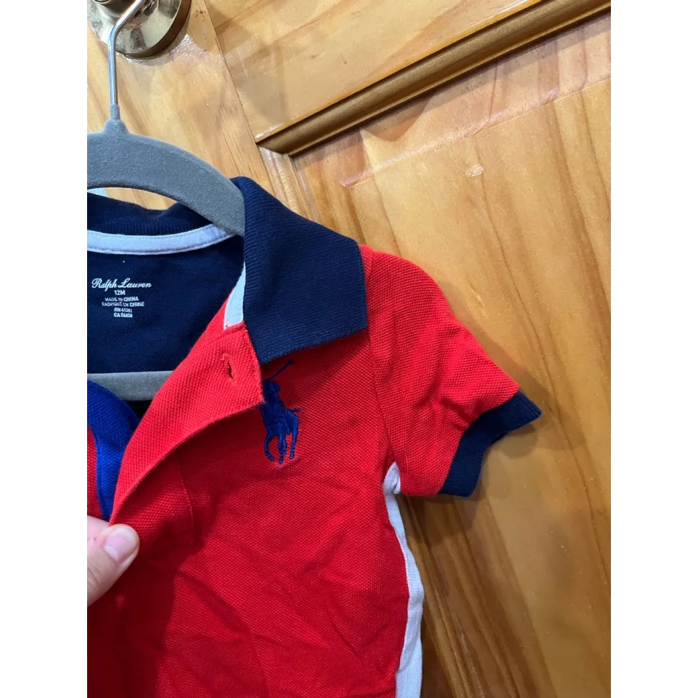 Little Boys Ralph Lauren One Piece Big Hit Pony Romper Size 12 Months